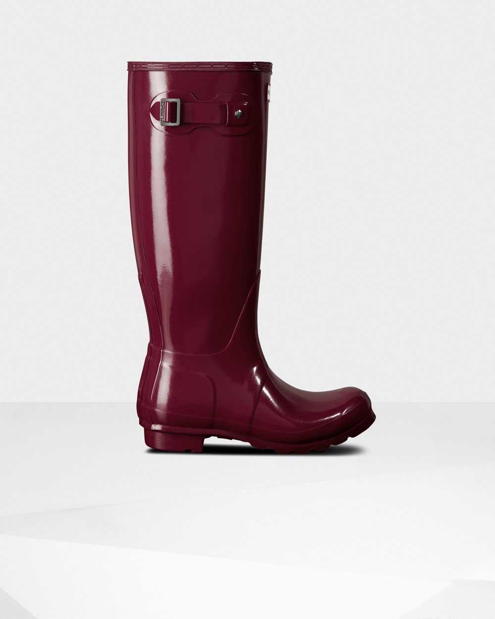 Bottes Hautes de Pluie Hunter Original Gloss Femme Bordeaux/Rouge MSFAWPT-94